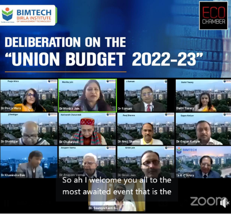 Deliberation on the “Union Budget 2022”. Dr Soumya Kanti Ghosh, Group Chief Economic Advisor, State Bank of India