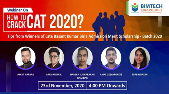 How to Crack CAT 2020? Tips from BIMTECH Scholarship Winners of 2020 Batch [Recorded Session]